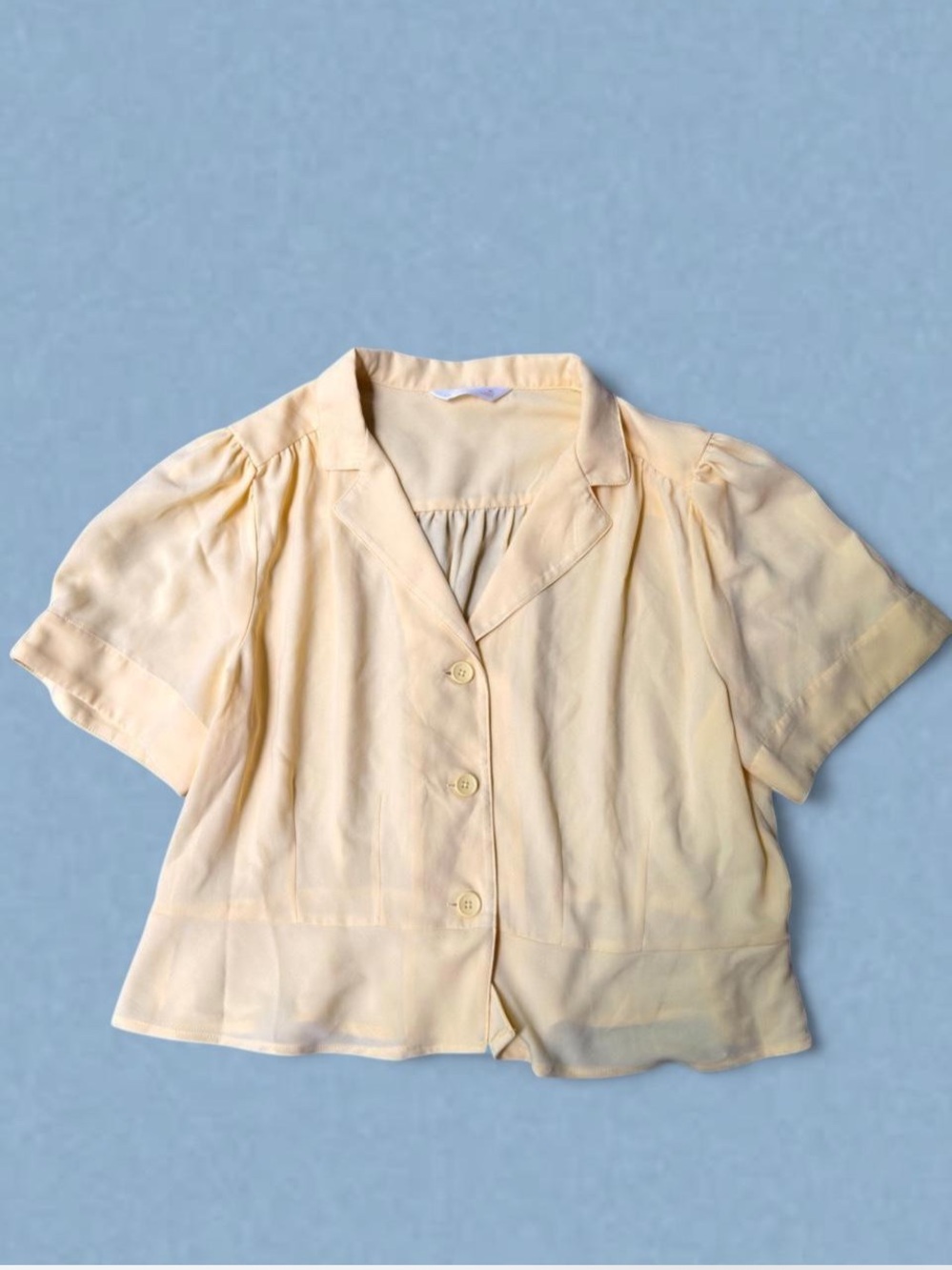 LC Lauren Conrad Short Sleeve Button Front Blouse - Cream